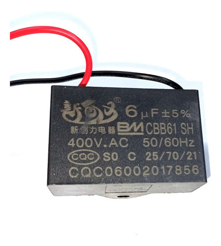 Panavox Condensador (Capacitor) 6 Uf - 450 Vac - 50/60 Hz - Inti 1