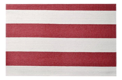 Generic Premium Individual Rectangular Stripes Black and White / Natural and Red 1