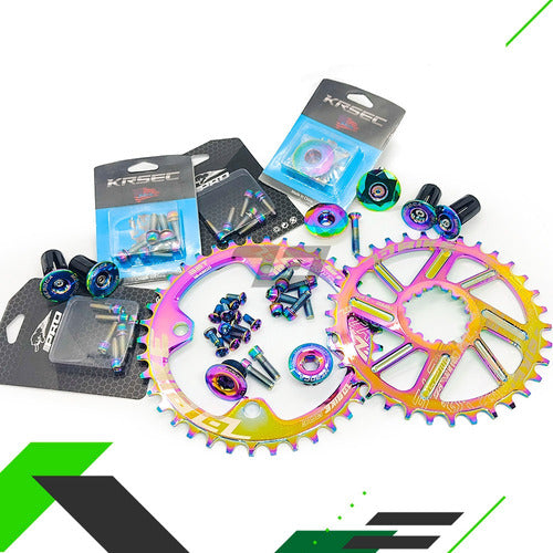 73BIKE Monoplato Direct Mount Sram Gxp Offset 3mm Anodized Rainbow 4