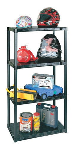 São Bernardo Plastic Shelving Unit with 4 Rigid Modular Shelves 1