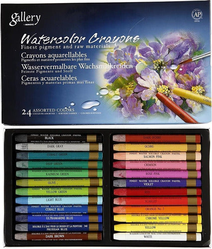 24-Piece Mungyo Artistic Watercolor Pastel Crayon Set 0