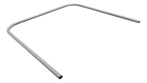 Curved Aluminum U-Shaped Shower Rod 90x90x90 White Curtain Bathroom 0