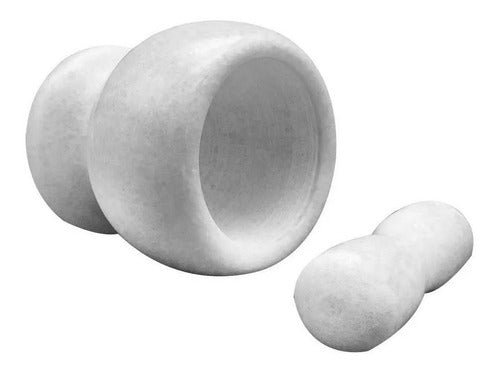 D+M Bazar White Marble Mortar and Pestle 3