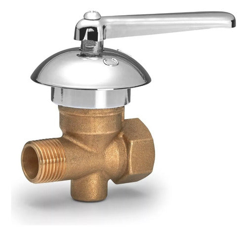 Llave  De  Paso Gas Alarsa Con Campana Cromo De 1/2 0