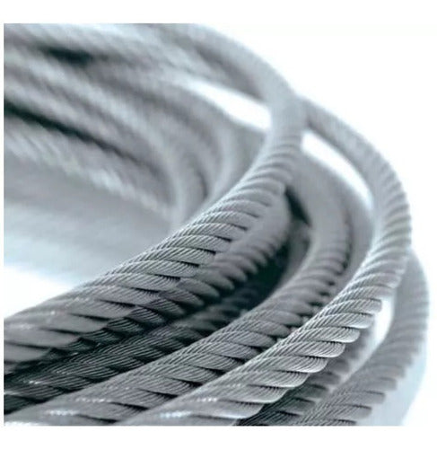 Cable De Acero Galvanizado Flexible 6x7+1 Ø 2mm Rollo X 10m 1