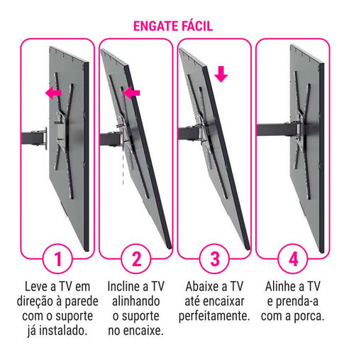 Suporte Para Tv Fixo Lcd Led 32  47  A 56  Multivisão 600pr 4