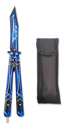 Premium Butterfly Style Training Knife - Blunt Blue 0