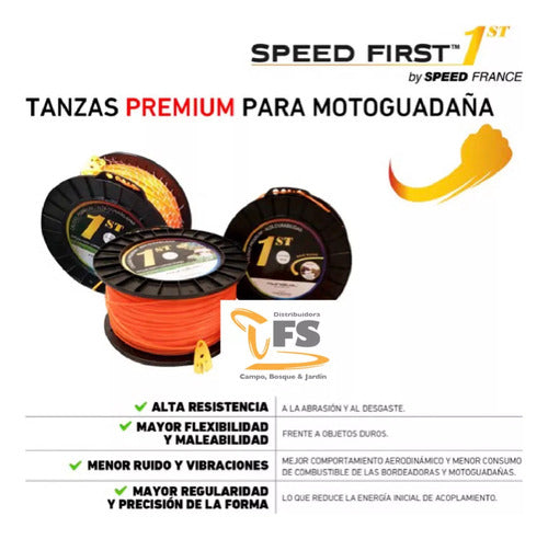 Speed France Rollo Tanza Profesional Desmalezadora Bordeadora 2,4 A 3mm 1