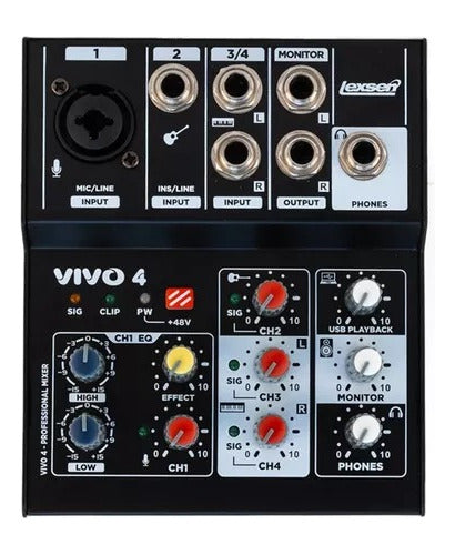 Lexsen Vivo 4 Professional Passive Mixer Console Audio Mixer 2