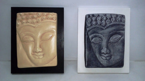 Buddha Ceramic and Wood Frame with Hanging or Standing Candle Holder 7