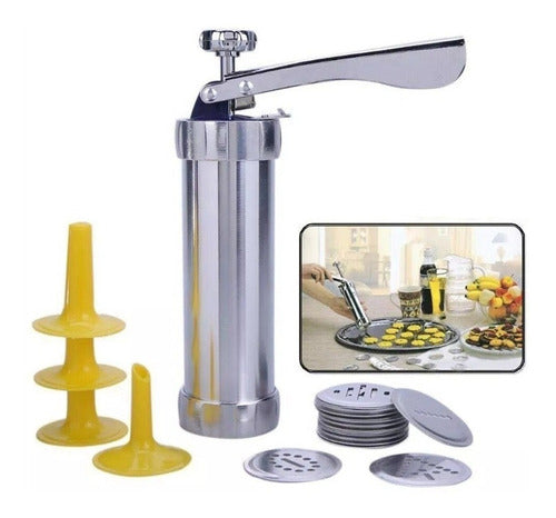 Stainless Steel Cookie Machine 4 Nozzles 10 Molds 0