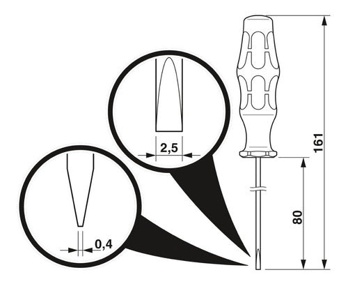 Phoenix Contact Flat Screwdriver VDE 0.4x2.5x80mm 1205037 1