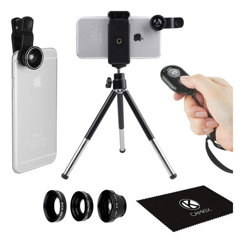 Universal Camera Shutter Remote + Kit De Trípode Smartphones 0