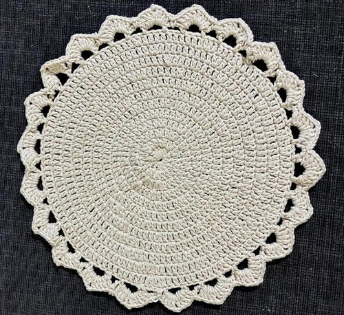 Handmade Crochet Cotton Table Placemat 0