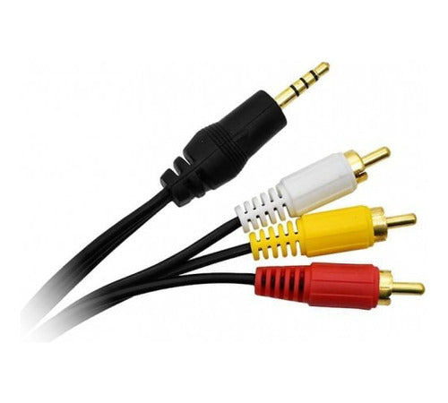 Cable Mini Plug 3.5 Mm A 3 Rca Audio /video Stereo 1.40mts 1