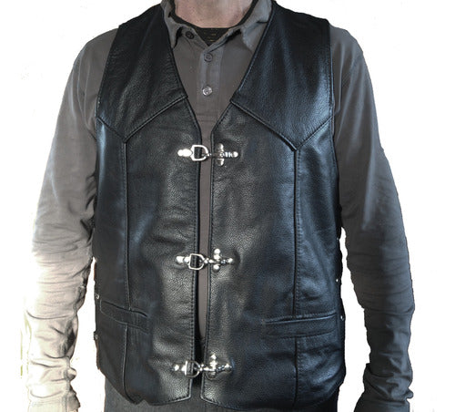 Totem Custom Leather Vest with Snap Hooks 0