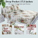 FADFAY Rose Sheets Floral Bed Sheets Queen 100% Cotton Off White 1