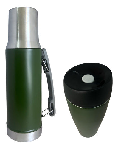 Comet Combo Termo Mate Tapa Bombilla Vaso Térmico Verde 1