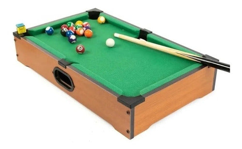 Juego De Mesa Pool Base De Madera Tacos Bolas Tiza Triangulo 0