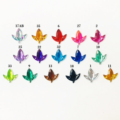 Tu Costurero Online Faceted Acrylic Gem for Sewing Leaf 15x15 mm x 100 Units 1