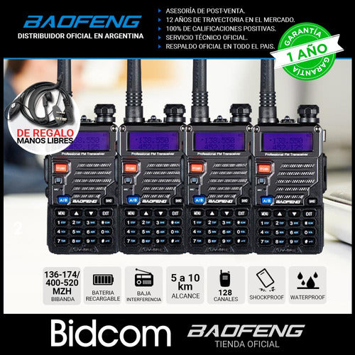 Baofeng Handy UV-5RE Kit x4 Dual Band 5W Radio 1