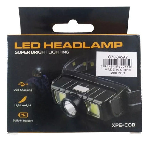 Generic Rechargeable USB COB LED Headlamp 1