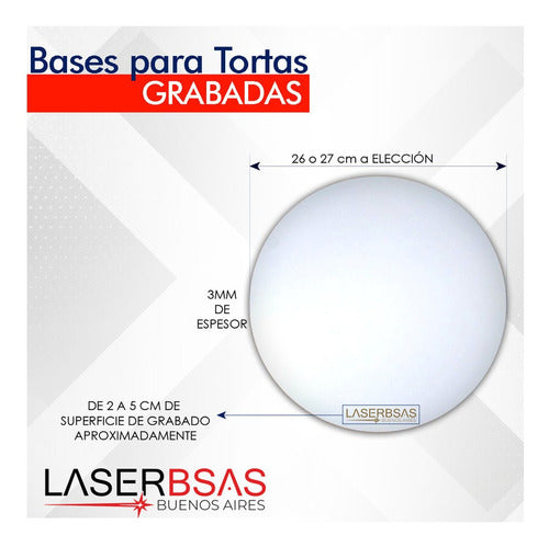 Laser Buenos Aires 26 and 27 cm Cake Bases x10 Bt2627-fp-10 1