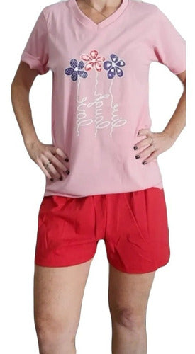 Summer Sale Short Sleeve Striped Pajama Set by Bianca Secreta 0