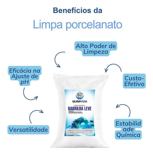 Kit Barrilha Leve 4kg Elevador De Ph Piscina - Quimivida 5