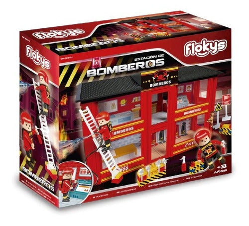 Rasti Flokys Fire Station with 2 Figures and Accessories 0