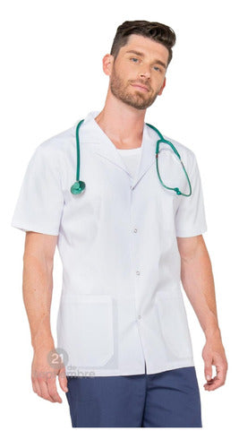 Medical Classic Jacket with Short Sleeves and Snaps 1