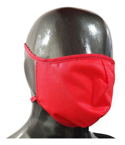 Pack of 10 Red Adjustable Washable Friseline Face Masks 2