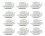 12 Tazas Blancas De Café Con Plato Apilable 100ml Porcelana 0