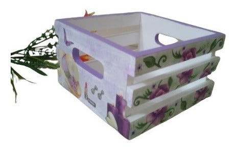 Cajón Verdulero Organizador  De Madera Decorado Decoupage 2