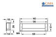 Häfele Rectangular Aluminum Bucket Handle 1