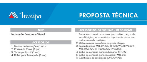 Alicate Amperimetro Digital Cat Iii 600v Minipa Et-3166b 7