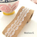 CleverClover Decorative Burlap Ribbon with Lace 3cm x 150cm 3