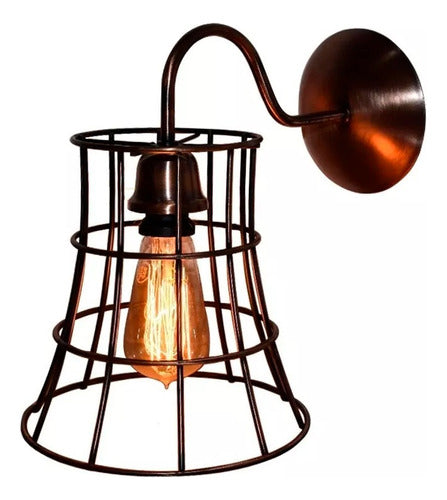 Vintage Old Copper Wall Lamp Modern Cage Design LED Compatible 0