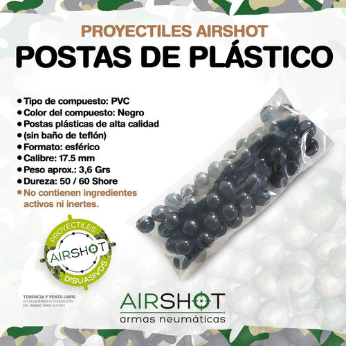 Airshot Rubber Pellets 17.50mm x 60 Disuasiva Projectile 1