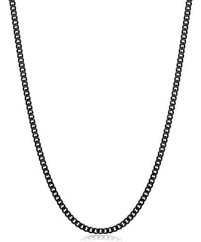 Waitsoul Black Chain Necklace for Men and Women 0