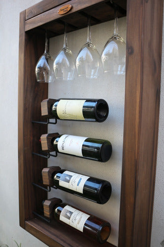 Wine Cellar Cava with Wooden Glass Holder for 4 Bottles 1