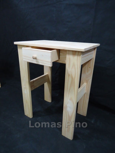 Mesa De Arrime O Tocador Recto 60x30cm En Madera De Pino 0