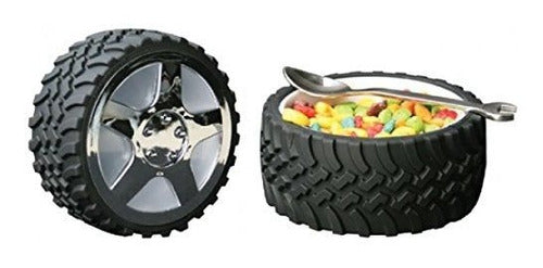 Wrenchware Tire Snack Bowl with Hubcap Lid - NASCAR Fan 0