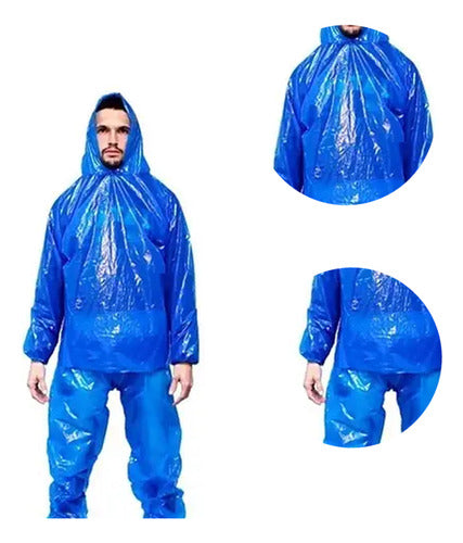 Mundo Trabajo Disposable Pants and Coat Set - Blue 4