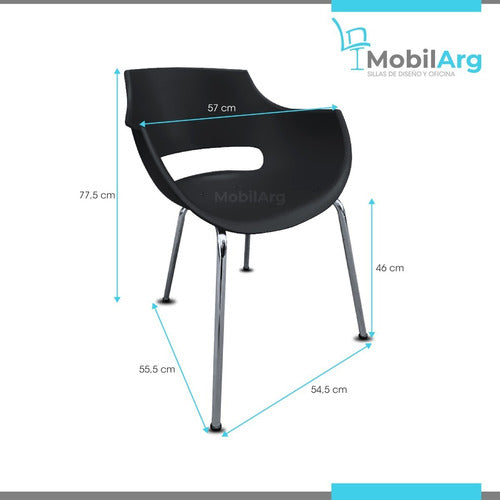 Mobilarg Dining Chair Frida Design with Super Resistant Chrome Legs 3