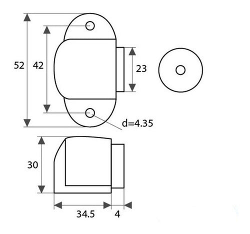 Meaton Magnetic Door Stopper Stainless Steel 1