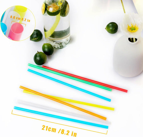 CVNDKN Colorful Plastic Straws 21 cm Long and 0.58 cm Diameter 1