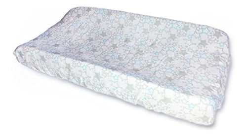 SwaddleDesigns Cotton Muslin Changing Pad Cover - Blue Pastel with Sterling Stars 0