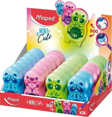 Maped Mini Cute Pencil Sharpener with Eraser 0