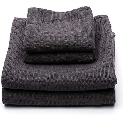 LinenMe Set Waffle Grey Washed, 2 Big 2 Hand Towels, Made In 0